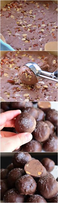 Salted Almond Fudge Truffles | from willcookforsmiles.com #desserts #chocolate