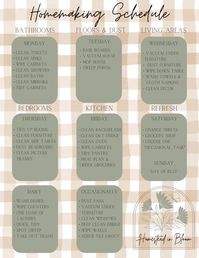 Editable Homemaking Schedule