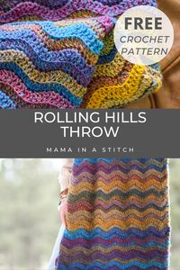 Rolling Hills Ripple Crochet Throw Blanket via @MamaInAStitch