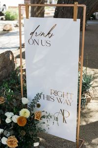 Direct your guests to the PARTY!! Cocktail hour signs are a great way to help guide your guests throughout your venue!