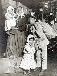 Immigrants entering Ellis Island