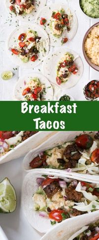 Bright, vibrant and completely delicious Breakfast Tacos recipe. Load up with wholesome and affordable eggs in this simple, yet crazy good anytime of day Breakfast Tacos recipe. #eggandchorizorecipe #scrambledeggtacos #breakfasttacos