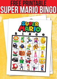 Free Printable Super Mario Bingo #nintendo #supermario #mario #bingo #freeprintable #partygames #partyprintables #kidsactivities #freebies