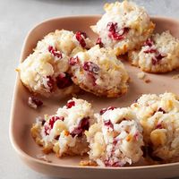 Our fruity, nutty, chewy coconut cranberry cookies are sweet-tart perfection with just six ingredients.