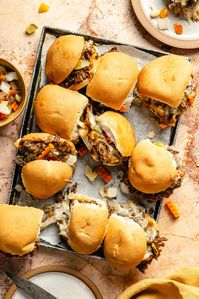 Slow Cooker Italian Shredded Beef Sliders