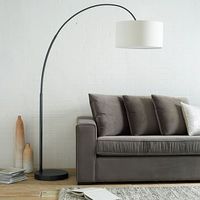 Overarching Linen Shade Floor Lamp