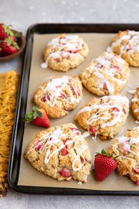 Easy Almond Flour Strawberry Scones made grain-free and dairy-free with a keto option. No baking experience or fancy kitchen tools necessary.