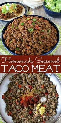 This Homemade Seasoned Taco Meat is perfect for all of your favorite Mexican dishes. Making homemade ground turkey or ground beef tacos ensures you know exactly what's going in your tortillas, and you can customize it to suit your taste. The taco meat seasoning is made with spices in your pantry.