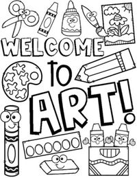 Fun Welcome to Art coloring sheet for your students to enjoy!