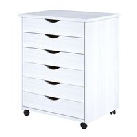 Adeptus White 6-Drawer Solid Wood Wide Roll Cart 76181 - The Home Depot