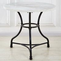 Williston Forge Jayanne Round Marble Top Iron Base Dining Table | Wayfair