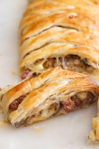 Sausage, Cheese & Mushroom Strudel - An Italian in my Kitchen