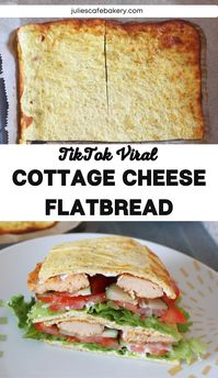 Enjoy making this TikTok viral cottage cheese flatbread recipe! I cut it into squares and made a healthy, high protein sandwich! This cottage cheese flatbread is made of 2 ingredients, but I added some herbs to elevate the taste. Check it out!