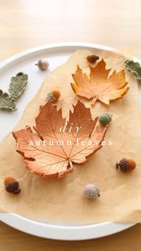 Diy Fall Crafts, Autumn Air Dry Clay Leaves, Autumn crafts, Kids Crafts, September Crafts, DIY Fall Decor,