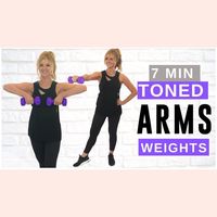 7 Minute toned arm Workout with Dumbbell weights For women Over 50! Low impact, Suitable for beginners, seniors & no equipment necessary.