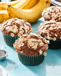 This healthy banana muffins recipe with oatmeal is incredibly easy to make in a blender with oats, bananas, and a few other simple ingredients! It's the best use for ripe bananas as a healthy breakfast or snack. #muffins #recipe #banana #healthy #bananabread #oats #blender #glutenfree #dairyfree #vegetarian #healthymuffin