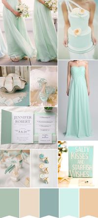 mint green and neutral beach wedding color ideas