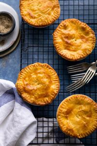 Buttery shortcrust pastry stuffed with a beautiful gooey cheese, potato and onion filling. A fantastic meat-free pie and comforting dinner.