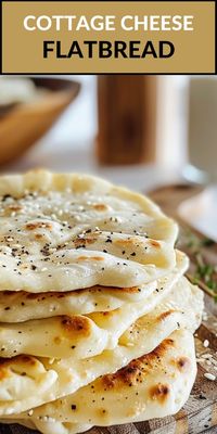 Enjoy our soft, savory Cottage Cheese Flatbread! 🧀🍞 Perfect pair for any meal at BeyondTheBayouBlog.com