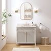 allen + roth Sandbanks 36-in Greige Undermount Single Sink Bathroom Vanity with White Engineered Stone Top Lowes.com