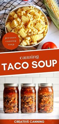 Delve into the art of pressure canning soup recipes. Discover how to make taco soup, especially tempting with ground beef. Once prepared, it's best served with pepper jack or monterey jack cheese, accompanied by tortilla chips and a dollop of sour cream. A canning delight!