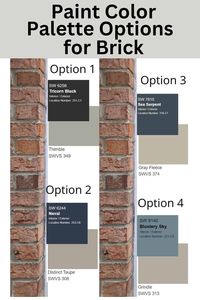 10 exterior paint colors for brick homes. Whether these colors are used on the exterior trim, front doors, shutters, or siding, they all compliment the colors and tones of red brick. #brick #paintcolors #exterior #painting