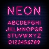 Alfabeto con letras y números en efecto neón Vector Premium | Premium Vector #Freepik #vector #diseno #luz #azul #retro