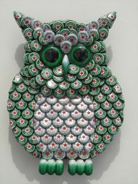 Owl Bottle Cap Art