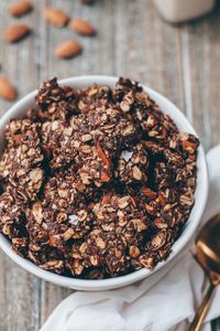 Chunky Almond Coconut Chocolate Granola – healthienut – Easy to follow plant-based recipes