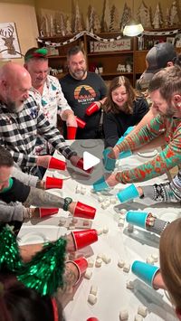 Heather Painchaud on Instagram: "SAVE THIS post - these 10 minute to win it Christmas games were a huge hit at our annual Elf party last night! 

Comment “elf” and I’ll send you more holiday party ideas and free printables or find them here https://homemadeheather.com/elf-holiday-party-ideas/

THE GAMES:

Icebreaker - each person gets three clothes pins.  If you hear someone say the “forbidden word” you get to steal their pin.  Most pins wins - word was “christmas”.

GAME ONE - stack solo cups with chopsticks (relay)

Chop sticks (4)
Solo cups (20)

Fastest team wins.

GAME TWO - blow snowballs from top of solo cups (relay)

Solo cups (20)
Blowers (1 for each player)
Cotton balls (20)

Fastest team wins.

GAME THREE - fill the cup (but don’t overflow)

Clear cup/vase
Red solo cups 

Teams 