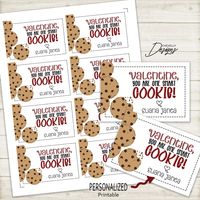 Personalized Cookie Valentines | Printable - Digital File | Cookie Gift Tags | HTV001