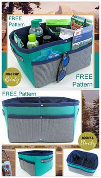 Free fabric basket sewing pattern. Divided basket, removable divider. Strong storage basket to sew for the home or car. #BagSewingPattern #FreeSewingPattern #FabricBasket #SewingPattern #Sew4Home #StorageIdeas #StorageToSew