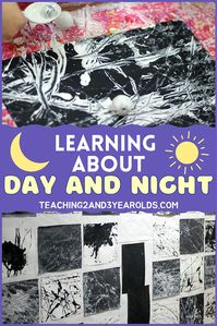 Learning about day and night can involve some fun activities with preschoolers. We explored books, sorting activities, a black and white sensory bin, and 2 fun art activities during this theme!