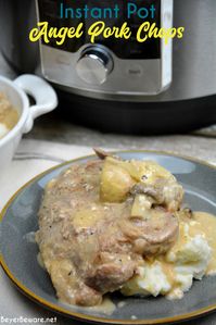 If you love angel chicken, this angel pork chop recipe is going to be a new favorite. It is amazing! Instant Pot Angel pork chops recipe combines wine, Italian seasonings, onions and mushrooms with cream of mushroom soup and cream cheese for a rich and creamy pork chop recipe. #instantpot #porkchoprecipes