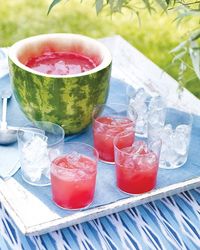 Doing this for July 4th!  Watermelon Punch and Bowl by marthastewart: Perfect and nothing goes to waste! #Watermelon_Punch_Bowl #Watermelon_Punch #Party #marthastewart