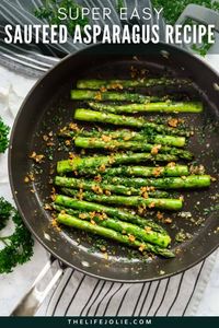 Everyone loves my Garlic Green Beans recipe so much that I just had to make a variation using asparagus! Garlic Sautéed Asparagus recipe is a quick and easy side dish that's full of fantastic flavor with minimal ingredients.