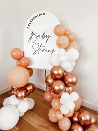 "Welcome guests to the baby shower with an acrylic or wood wedding welcome sign featuring 3D raised lettering! Sizes: 16\" x 24\" (in arch shape) 24\" x 36\" (in arch shape) Easel and greenery / balloon decorations not included. Material: 1/8\" matte acrylic or raw birch wood. 3D raised lettering color options: black, white, gold mirror, rose gold mirro Follow us on Instagram! @springmeadow.co"