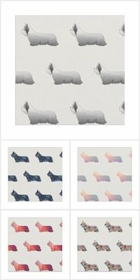 Skye Terrier Fabric and Ribbon