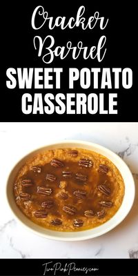 Copycat Cracker Barrel Sweet Potato Casserole Recipe | This Cracker Barrel Sweet Potato Casserole is one of the best sweet potato casserole recipes!! It is a simple copycat side dish recipe to make at home.