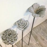 Concrete flowers - one method (painting concrete on silk petals)