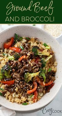 This Ground Beef and Broccoli stir fry is an easy and healthy 30 minute meal that your family will love. It's easy to substitute ground turkey or chicken and use any kind of vegetables that you want!