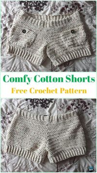 Crochet Comfy Cotton Shorts Free Pattern - Crochet Summer Shorts & Pants Free Patterns