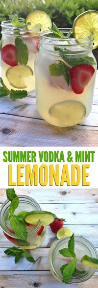 Refreshing summer vodka mint lemonade cocktail recipe, the perfect adult drinks for entertaining on those warm summer days!