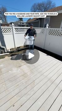 AV Wood Designs on Instagram: "Wife wanted a custom laundry basket holder so I made it happen …… I also added a drying rack as an extra feature to the mobile cart. What do you guys think ?  • • • #laundry #laundrybasket #diy #process #laundryroom #laundrybasket #custom #fyp #laundromat #wood #diyhomeprojects #dryingrack"