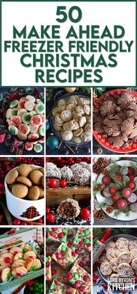 As Christmas Day draws closer, many of us tend to wish for a few more hours. 50 Make Ahead Freezer Friendly Christmas Recipes will help to eliminate some of that last minute holiday stress. Whip up a few of these confections now and freeze them until company comes; there's no need for last minute baking this Christmas season! #christmas #makeahead #freezer