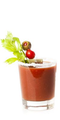 Absolut Peppar Bloody: 1 oz Absolut Peppar, 3 oz tomato juice, 1 oz lemon juice, 2 dashes hot sauce, 2 dashes Worcestershire sauce, 1 tsp horseradish, Fresh ground black pepper, to taste and 1 celery stalk. Combine all ingredients, except celery, in a shaker with ice. Stir and pour into a highball glass. Garnish with celery stalk.