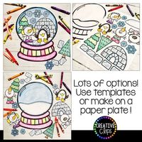 Build a Snow Globe Craft: Coloring Pages {Made by Creative Clips}