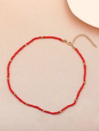 Red  Collar  Zinc Alloy   Embellished   Women Fashion Jewelry