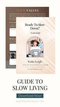 Guide To Slower Living-it’s ingrained into our culture, this thought to always do more, to be more, hustle, never rest and embrace burnout has taken our lives by storm. But it doesn’t have to be this way. Slow Living is about prioritizing what’s most important so you can make space to find calm. Download the FREE guide. #SlowLiving #SlowDown #WorkLifeBalance #Balance