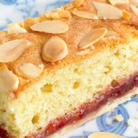 Mary Berry has the ultimate recipe for bakewell slices. The combination of crunchy biscuit base, sweet jam and rich almond sponge is irresistible.